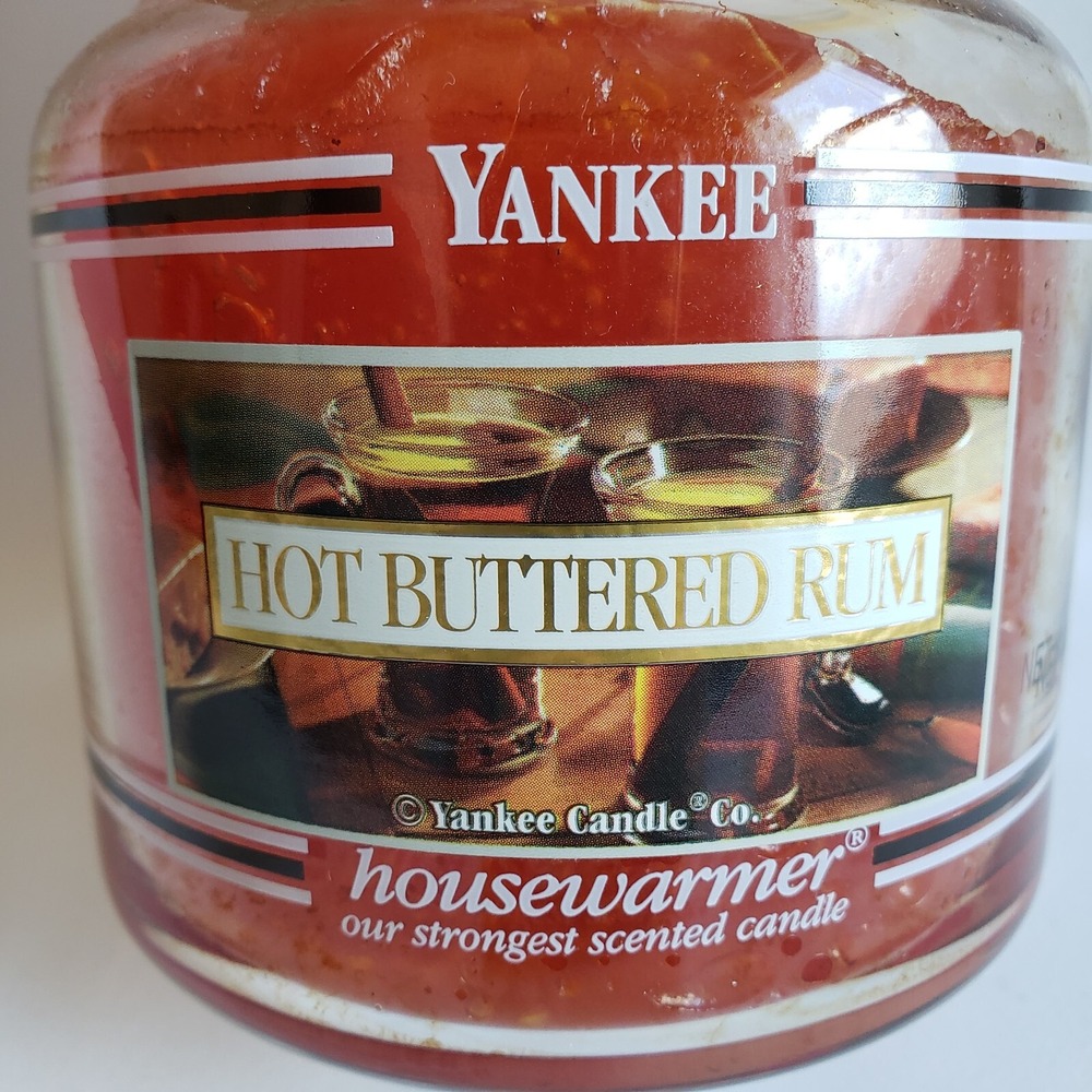 Yankee Candle Hot Buttered Rum Classic Black Band Retired 14.5 Oz. Jar Candle